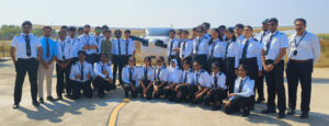 Stuent Pilots Group Picture With an Aircraft in Between